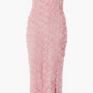 Elegant one shoulder Pink Floral Dress